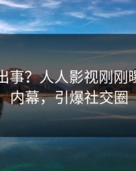 网红又出事？人人影视刚刚曝出猛料内幕，引爆社交圈