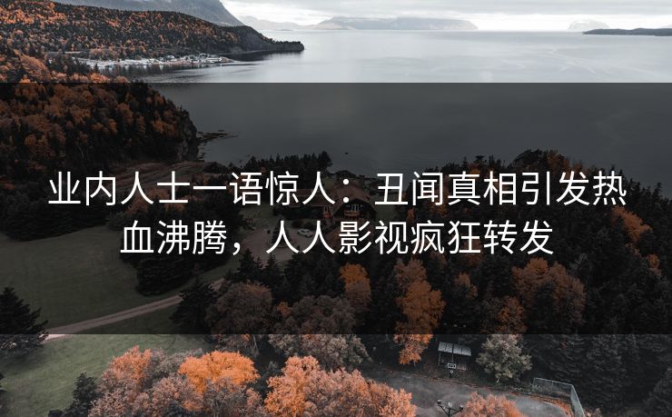 业内人士一语惊人：丑闻真相引发热血沸腾，人人影视疯狂转发